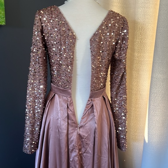 Elegant long dress Dusty  Rose Color Size 4 Small - Picture 9 of 12